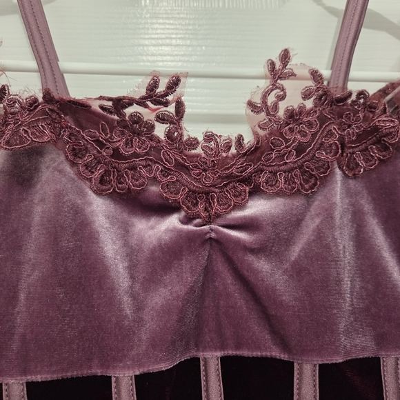 Revolution Dancewear Stretch Velvet floral-embroidered tulle Ballet Dress - Picture 4 of 10